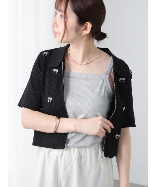 Te chichi TERRASSE（テチチテラス）の「ラメ混ワイドリブキャミソール（キャミソール・レディース・オフホワイト/グレー/ピンク/パープル・F）」の11枚目の写真