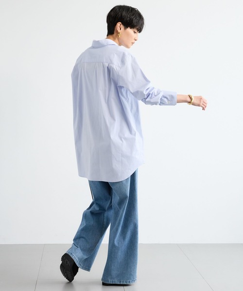 BARNYARDSTORM（バンヤードストーム）の「BARNYARDSTORM / スタンダードシャツ / マシンウォッシャブル（シャツ/ブラウス・レディース・ブルー/ホワイト・M/S）」の4枚目の写真