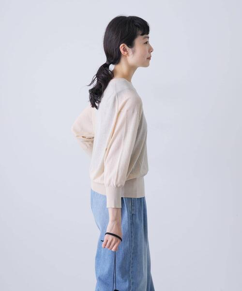 かぐれ（カグレ）の「コットンエアリー7分袖プルオーバー（ニット/セーター・レディース・ブラック/グレー/ベージュ・FREE）」の5枚目の写真