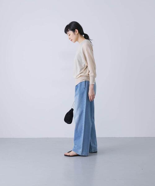 かぐれ（カグレ）の「コットンエアリー7分袖プルオーバー（ニット/セーター・レディース・ブラック/グレー/ベージュ・FREE）」の8枚目の写真