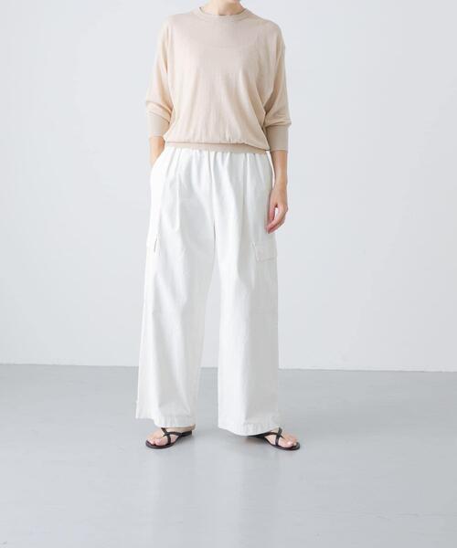 かぐれ（カグレ）の「コットンエアリー7分袖プルオーバー（ニット/セーター・レディース・ブラック/グレー/ベージュ・FREE）」の9枚目の写真