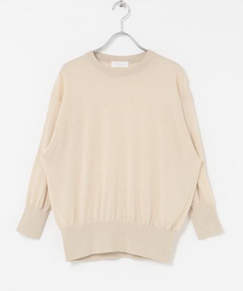 かぐれ（カグレ）の「コットンエアリー7分袖プルオーバー（ニット/セーター・レディース・ブラック/グレー/ベージュ・FREE）」の13枚目の写真