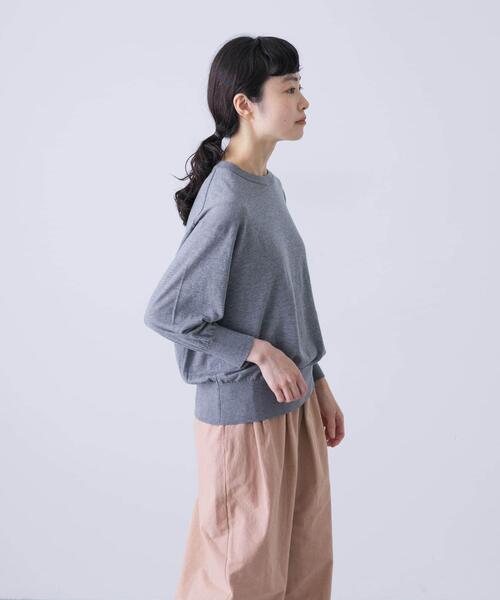 かぐれ（カグレ）の「コットンエアリー7分袖プルオーバー（ニット/セーター・レディース・ブラック/グレー/ベージュ・FREE）」の15枚目の写真