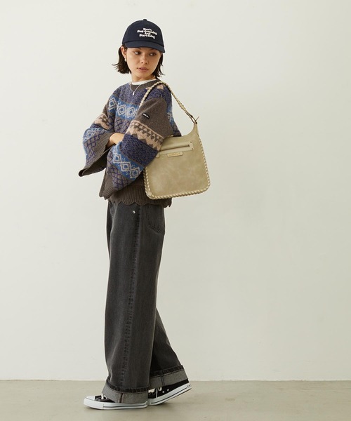 MILKFED.（ミルクフェド）の「PATTERNED KNIT TUNIC（ニット/セーター・レディース・オフホワイト/ブラウン/イエロー・ONE SIZE）」の10枚目の写真