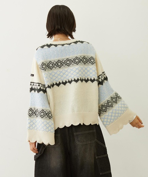 MILKFED.（ミルクフェド）の「PATTERNED KNIT TUNIC（ニット/セーター・レディース・オフホワイト/ブラウン/イエロー・ONE SIZE）」の11枚目の写真