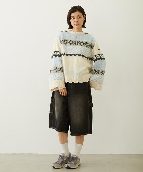 MILKFED.（ミルクフェド）の「PATTERNED KNIT TUNIC（ニット/セーター・レディース・オフホワイト/ブラウン/イエロー・ONE SIZE）」の13枚目の写真