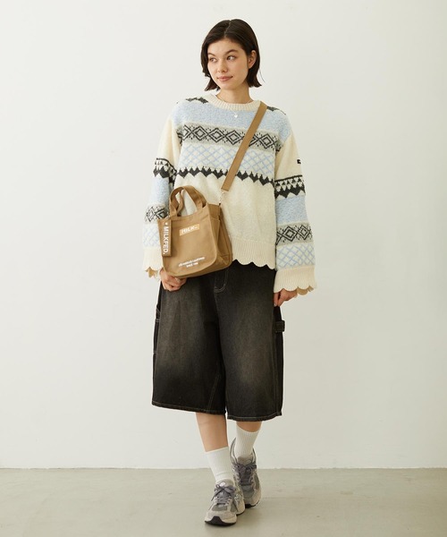 MILKFED.（ミルクフェド）の「PATTERNED KNIT TUNIC（ニット/セーター・レディース・オフホワイト/ブラウン/イエロー・ONE SIZE）」の15枚目の写真