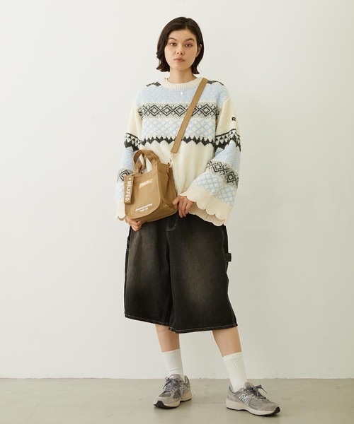 MILKFED.（ミルクフェド）の「PATTERNED KNIT TUNIC（ニット/セーター・レディース・オフホワイト/ブラウン/イエロー・ONE SIZE）」の16枚目の写真