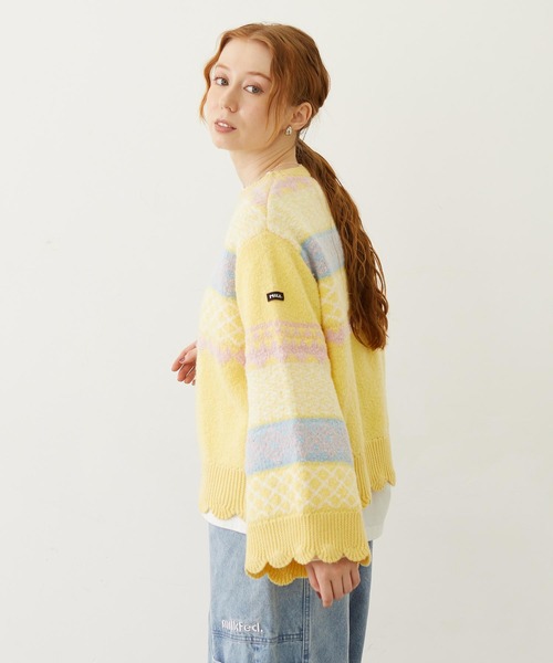 MILKFED.（ミルクフェド）の「PATTERNED KNIT TUNIC（ニット/セーター・レディース・オフホワイト/ブラウン/イエロー・ONE SIZE）」の18枚目の写真
