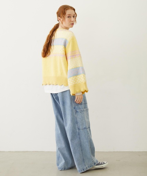 MILKFED.（ミルクフェド）の「PATTERNED KNIT TUNIC（ニット/セーター・レディース・オフホワイト/ブラウン/イエロー・ONE SIZE）」の21枚目の写真
