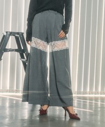 ANDGEEBEE | レースドッキングワイドパンツ(スラックス)