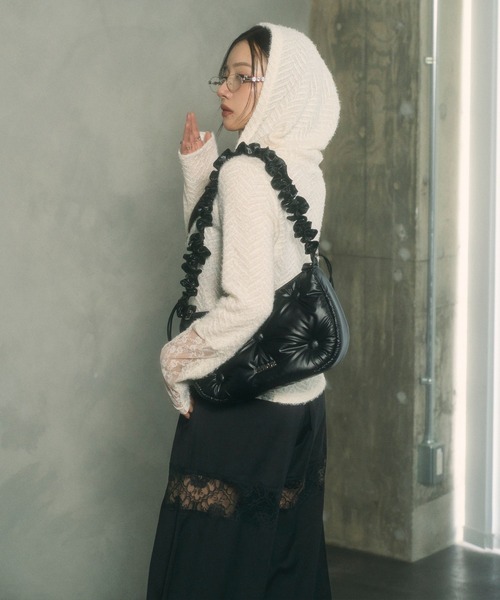 ANDGEEBEE(アンジービー)の「レースドッキングワイドパンツ(スラックス・レディース・グレー/ブラック・FREE)」の6枚目の写真