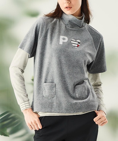 Picone CLUB(ピッコーネクラブ)の「パイル地半袖プルオーバー(Tシャツ/カットソー・レディース・ブラック/グレー/グリーン・L/M/S)」の10枚目の写真