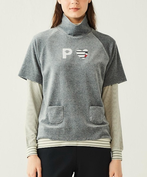 Picone CLUB(ピッコーネクラブ)の「パイル地半袖プルオーバー(Tシャツ/カットソー・レディース・ブラック/グレー/グリーン・L/M/S)」の11枚目の写真