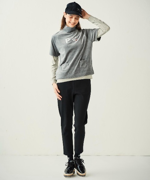 Picone CLUB(ピッコーネクラブ)の「パイル地半袖プルオーバー(Tシャツ/カットソー・レディース・ブラック/グレー/グリーン・L/M/S)」の15枚目の写真