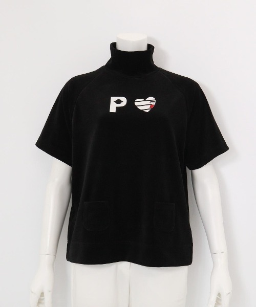 Picone CLUB(ピッコーネクラブ)の「パイル地半袖プルオーバー(Tシャツ/カットソー・レディース・ブラック/グレー/グリーン・L/M/S)」の4枚目の写真