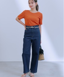 COHINAコヒナ タックデザインハイウエストデニムパンツ　ブラック ル*ン様 Cohina タックデザインハイウェストデニムパンツ タック