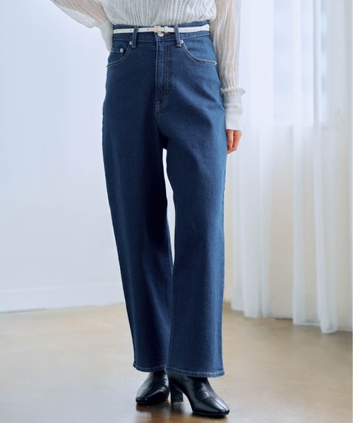 COHINA(コヒナ)の「COHINA DENIM セミワイドストレート 【低身長・小柄女性】(デニムパンツ・レディース・ネイビー/ブルー・XXXS/XS-Short/S-Short/XXS/XS-Regular/S-Regular/M-Short/M-Regular)」の2枚目の写真