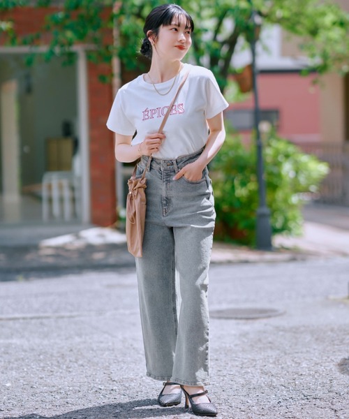 COHINA DENIM フレアワイド-regular-S / ライトインディゴ COHINA DENIM フレアワイド-short & regular | 小柄・低身長女性