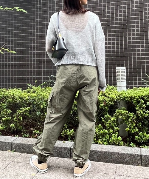 &soiree(アンドソワレ)の「【&soiree】ナイロンカーゴパンツ(カーゴパンツ・レディース・ピンク/カーキ/ブラック・FREE)」の5枚目の写真
