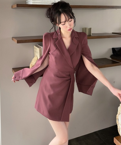 セール】ウエストタックケープミニワンピース（ワンピース