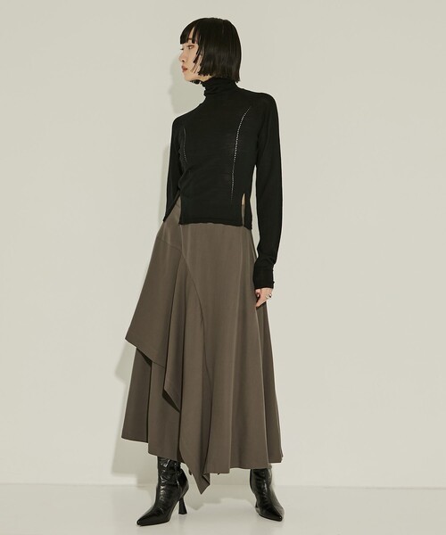 JOHN LAWRENCE SULLIVAN（ジョンローレンスサリバン）の「【JOHN LAWRENCE SULLIVAN/ジョンローレンスサリバン】TURTLE NECK KNIT SWEATER/タートルネックニット（ニット/セーター・レディース・ブラック/グレー・XS）」の3枚目の写真