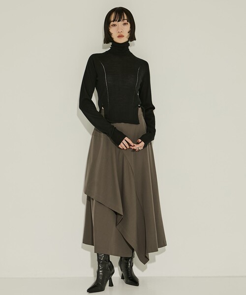 JOHN LAWRENCE SULLIVAN タートルネック　切り替えトップス JOHN LAWRENCE SULLIVAN/ジョンローレンスサリバン】TURTLE NECK KNIT