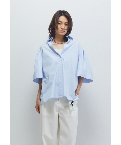 1er Arrondissement(プルミエアロンディスモン)の「フォルムスリーブシャツ(シャツ/ブラウス・レディース・オフホワイト/ブルー系その他3/グレー×サックスブルー・38/36)」の3枚目の写真