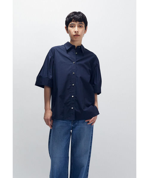 1er Arrondissement(プルミエアロンディスモン)の「フォルムスリーブシャツ(シャツ/ブラウス・レディース・オフホワイト/ブルー系その他3/グレー×サックスブルー・38/36)」の4枚目の写真