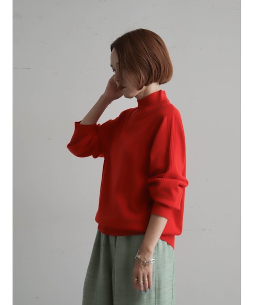 FIL DE FER（フィルデフェール）の「ウールブレンド　ハイネックP/O（ニット/セーター・レディース・ブラック/ライトグレー/レッド・FREE）」の6枚目の写真