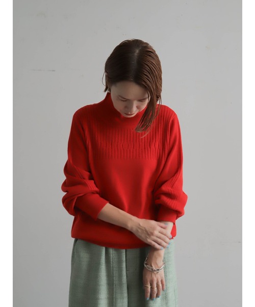 FIL DE FER（フィルデフェール）の「ウールブレンド　ハイネックP/O（ニット/セーター・レディース・ブラック/ライトグレー/レッド・FREE）」の5枚目の写真