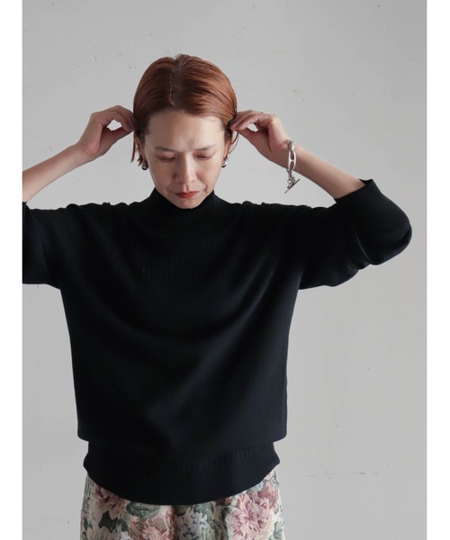 FIL DE FER（フィルデフェール）の「ウールブレンド　ハイネックP/O（ニット/セーター・レディース・ブラック/ライトグレー/レッド・FREE）」の11枚目の写真