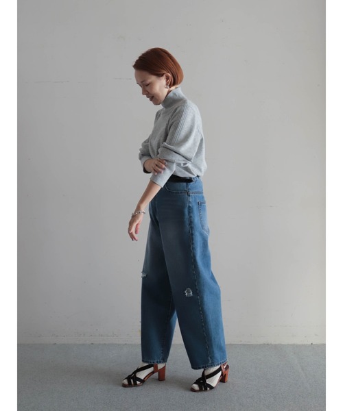 FIL DE FER（フィルデフェール）の「ウールブレンド　ハイネックP/O（ニット/セーター・レディース・ブラック/ライトグレー/レッド・FREE）」の21枚目の写真