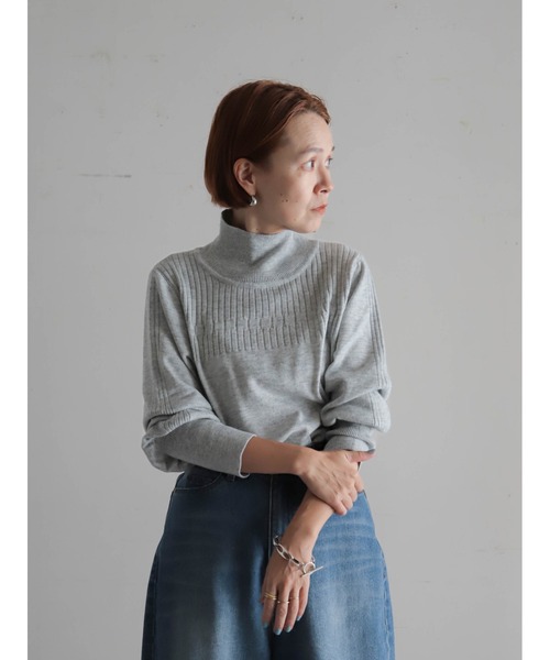 FIL DE FER（フィルデフェール）の「ウールブレンド　ハイネックP/O（ニット/セーター・レディース・ブラック/ライトグレー/レッド・FREE）」の18枚目の写真