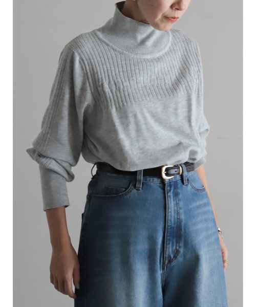 FIL DE FER（フィルデフェール）の「ウールブレンド　ハイネックP/O（ニット/セーター・レディース・ブラック/ライトグレー/レッド・FREE）」の17枚目の写真