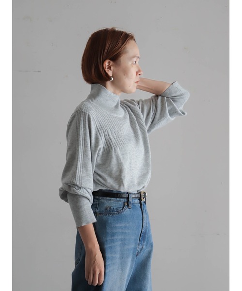 FIL DE FER（フィルデフェール）の「ウールブレンド　ハイネックP/O（ニット/セーター・レディース・ブラック/ライトグレー/レッド・FREE）」の19枚目の写真