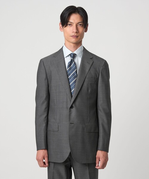 【nekko】GREEN LABEL RELAXING スーツ グレー セール】GUABELLO 組織無地 2B MF スーツジャケット（スーツジャケット