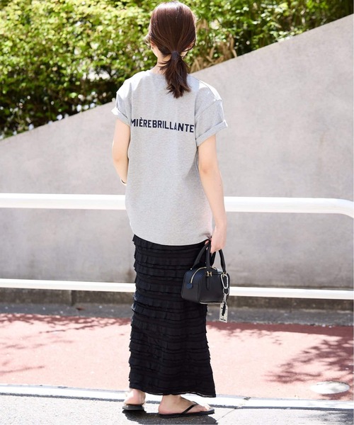 【新品未使用】SLOBE IENA フリルカットソータイトスカート　白 SLOBE IENA スカート 「追加」フリルカットソータイトスカート