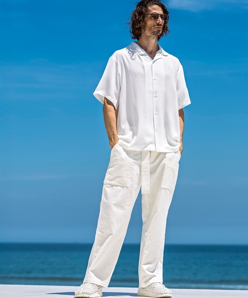 1PIU1UGUALE3 RELAX (ウノピゥウノウグァーレトレ リラックス)の「【WEB・直営店限定】1PIU1UGUALE3 RELAX(ウノピゥウノウグァーレトレ リラックス)リネンブレンド 6ポケット ワイドシルエットパンツ(スラックス・メンズ・ブラック/ホワイト/ベージュ・M/S/XXL/XL/L)」の7枚目の写真