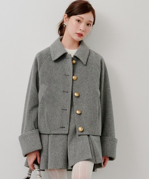 新品！試着のみ✨　snidel ステンカラーメタルボタンジャケット ステンカラーメタルボタンジャケット（ブルゾン）｜SNIDEL（スナイデル