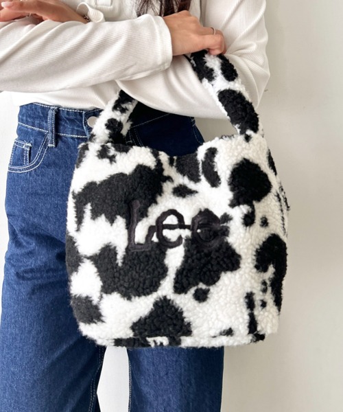 Lee(リー)の「【動画あり】Lee/リー ボア ワンショルダー ミニバッグ/ロゴ刺繍(ハンドバッグ・レディース・ブラック/アニマル/ダークグレー/ブラウン・FREE)」の4枚目の写真