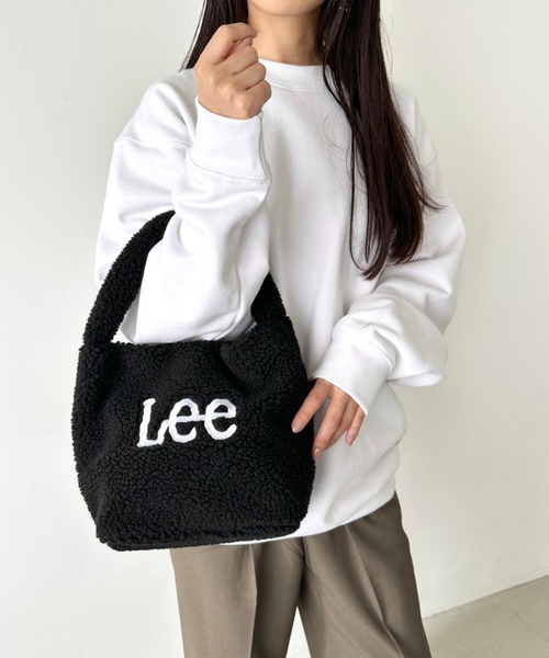 Lee(リー)の「【動画あり】Lee/リー ボア ワンショルダー ミニバッグ/ロゴ刺繍(ハンドバッグ・レディース・ブラック/アニマル/ダークグレー/ブラウン・FREE)」の5枚目の写真
