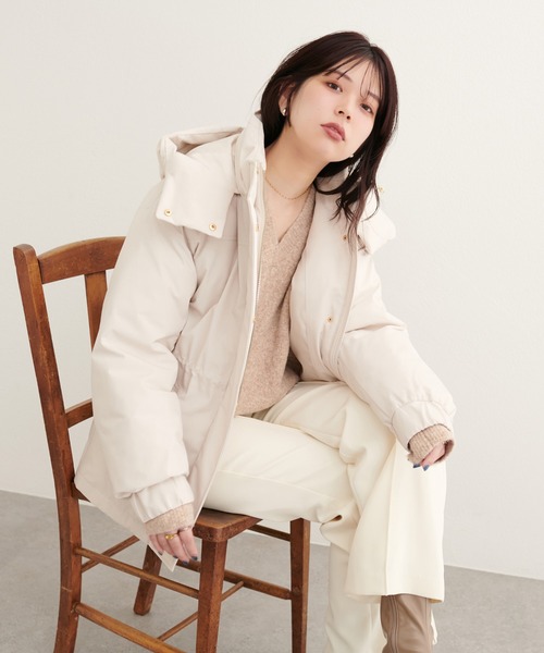 natural couture（ナチュラルクチュール）の「【WOODS × natural couture】ミドル丈ダウン（ダウンジャケット/コート・レディース・アイボリー/ブラウン/ブラック・FREE/SMALL）」の17枚目の写真