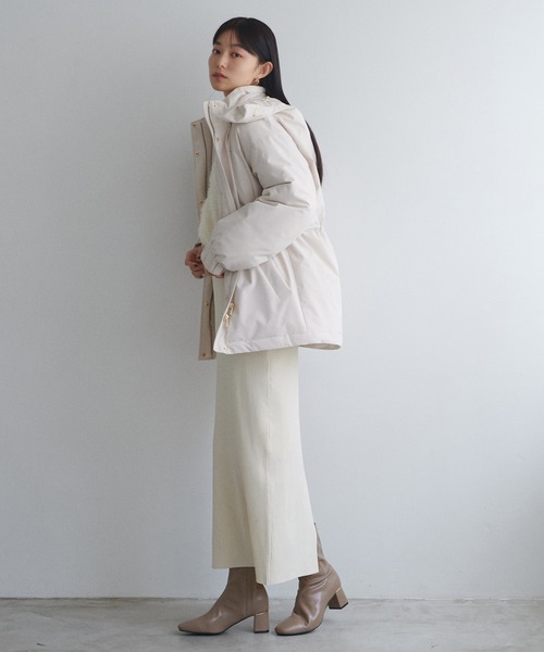 natural couture（ナチュラルクチュール）の「【WOODS × natural couture】ミドル丈ダウン（ダウンジャケット/コート・レディース・アイボリー/ブラウン/ブラック・FREE/SMALL）」の10枚目の写真