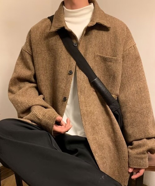 SHEPP（シープ）の「ツイードライク ルーズジャケット（テーラードジャケット・レディース・グレー/ブラック/ブラウン・M/L）」の3枚目の写真