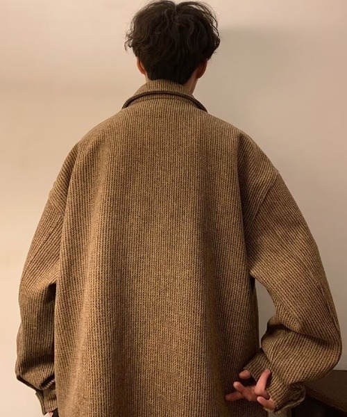 SHEPP（シープ）の「ツイードライク ルーズジャケット（テーラードジャケット・レディース・グレー/ブラック/ブラウン・M/L）」の19枚目の写真