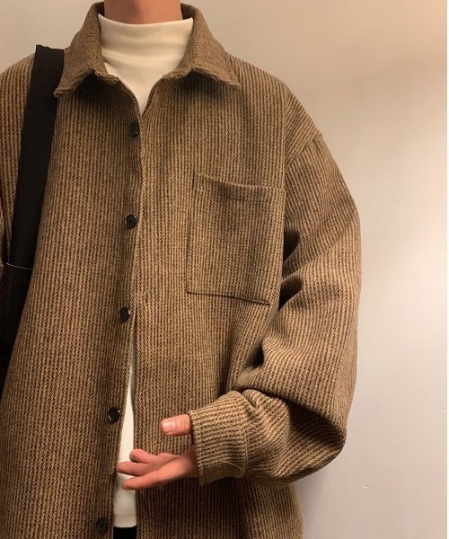 SHEPP（シープ）の「ツイードライク ルーズジャケット（テーラードジャケット・レディース・グレー/ブラック/ブラウン・M/L）」の14枚目の写真
