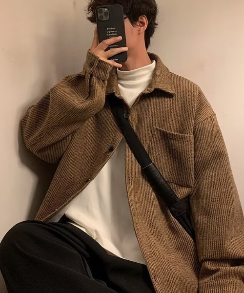 SHEPP（シープ）の「ツイードライク ルーズジャケット（テーラードジャケット・レディース・グレー/ブラック/ブラウン・M/L）」の18枚目の写真