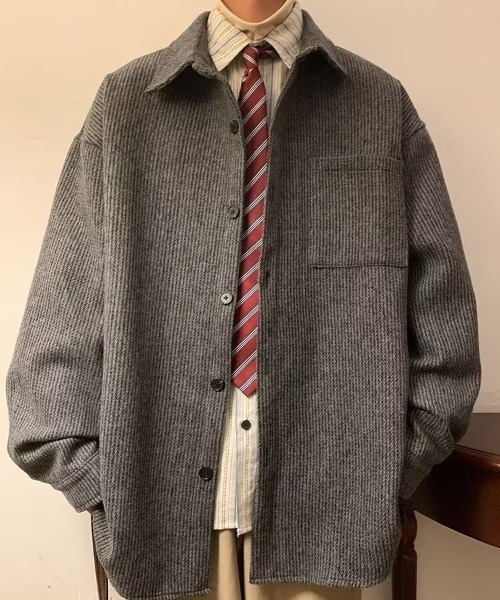 SHEPP（シープ）の「ツイードライク ルーズジャケット（テーラードジャケット・レディース・グレー/ブラック/ブラウン・M/L）」の20枚目の写真