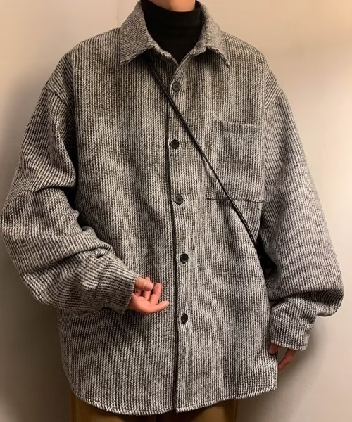 SHEPP（シープ）の「ツイードライク ルーズジャケット（テーラードジャケット・レディース・グレー/ブラック/ブラウン・M/L）」の5枚目の写真